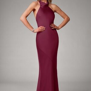 Azazie Bridesmaid Mulberry Backless Gown